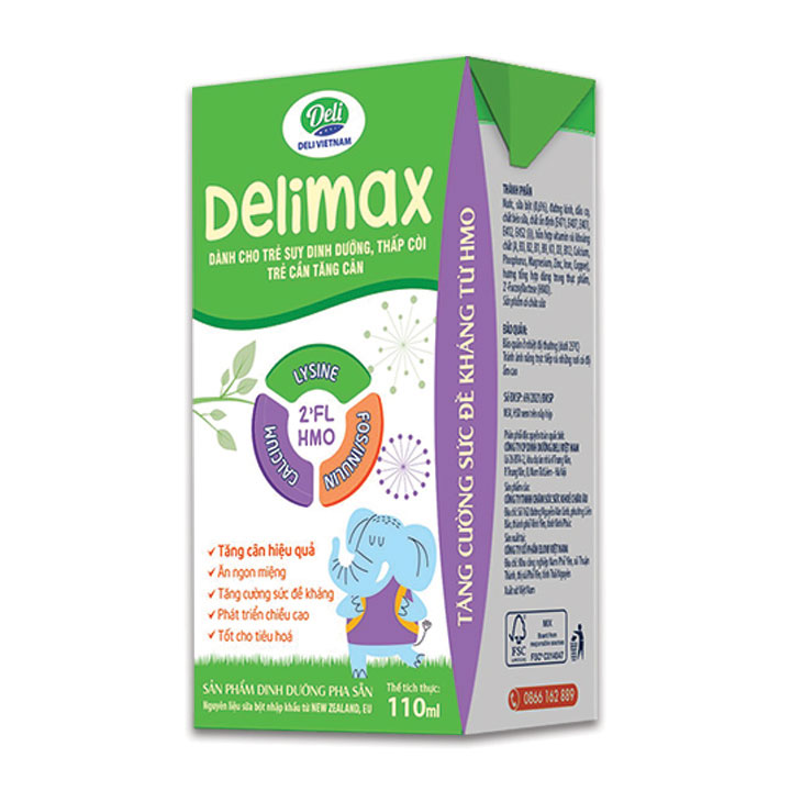 Sữa nước pha sẵn Delimax 110ml (thùng 48 hộp)